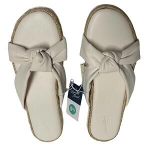 UNIVERSAL THREAD Sandals Womens Size 9.5 Memory Foam Knotted Cream Beige